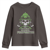 Irish Firefighter Youth Sweatshirt Shamrock Skull Man Of Fire
