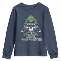 Irish Firefighter Youth Sweatshirt Shamrock Skull Man Of Fire