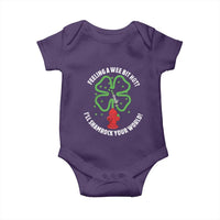 Funny Irish Firefighter Baby Onesie Feeling A Wee Bit Hot I'll Shamrock Your World