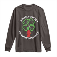 Funny Irish Firefighter Long Sleeve Shirt Feeling A Wee Bit Hot I'll Shamrock Your World
