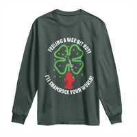 Funny Irish Firefighter Long Sleeve Shirt Feeling A Wee Bit Hot I'll Shamrock Your World
