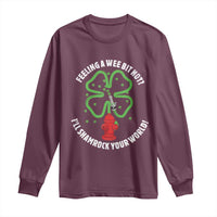 Funny Irish Firefighter Long Sleeve Shirt Feeling A Wee Bit Hot I'll Shamrock Your World