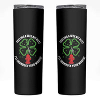 Funny Irish Firefighter Skinny Tumbler Feeling A Wee Bit Hot I'll Shamrock Your World
