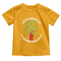 Funny Irish Firefighter Toddler T Shirt Feeling A Wee Bit Hot I'll Shamrock Your World