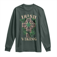 Irish Viking Long Sleeve Shirt Celtic Cross Odin's Raven