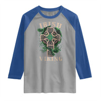 Irish Viking Raglan Shirt Celtic Cross Odin's Raven