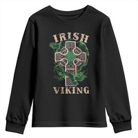 Irish Viking Youth Sweatshirt Celtic Cross Odin's Raven