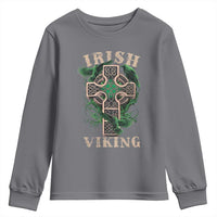 Irish Viking Youth Sweatshirt Celtic Cross Odin's Raven