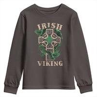 Irish Viking Youth Sweatshirt Celtic Cross Odin's Raven