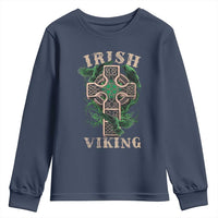 Irish Viking Youth Sweatshirt Celtic Cross Odin's Raven
