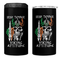 Funny Irish Viking 4 in 1 Can Cooler Tumbler Irish Temper Viking Attitude