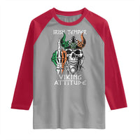 Funny Irish Viking Raglan Shirt Irish Temper Viking Attitude