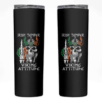 Funny Irish Viking Skinny Tumbler Irish Temper Viking Attitude