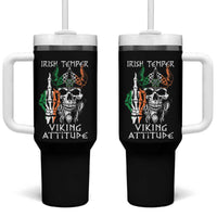 Funny Irish Viking Tumbler With Handle Irish Temper Viking Attitude
