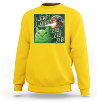 Funny Alien Cat Meme Sweatshirt Glerp Glorp Zib Zib