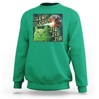 Funny Alien Cat Meme Sweatshirt Glerp Glorp Zib Zib