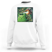 Funny Alien Cat Meme Sweatshirt Glerp Glorp Zib Zib