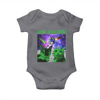 Funny Alien Cat Meme Baby Onesie Green Cats ZEOW ZEOW