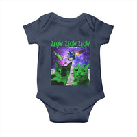 Funny Alien Cat Meme Baby Onesie Green Cats ZEOW ZEOW