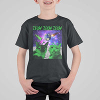 Funny Alien Cat Meme T Shirt For Kid Green Cats ZEOW ZEOW