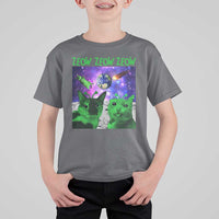 Funny Alien Cat Meme T Shirt For Kid Green Cats ZEOW ZEOW