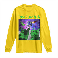 Funny Alien Cat Meme Long Sleeve Shirt Green Cats ZEOW ZEOW
