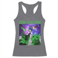 Funny Alien Cat Meme Racerback Tank Top Green Cats ZEOW ZEOW