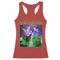 Funny Alien Cat Meme Racerback Tank Top Green Cats ZEOW ZEOW