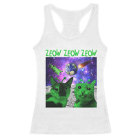 Funny Alien Cat Meme Racerback Tank Top Green Cats ZEOW ZEOW