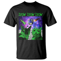 Funny Alien Cat Meme T Shirt Green Cats ZEOW ZEOW