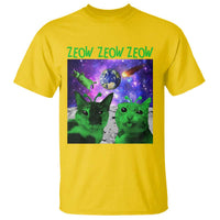 Funny Alien Cat Meme T Shirt Green Cats ZEOW ZEOW