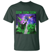 Funny Alien Cat Meme T Shirt Green Cats ZEOW ZEOW
