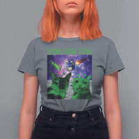 Funny Alien Cat Meme T Shirt For Women Green Cats ZEOW ZEOW