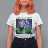 Funny Alien Cat Meme T Shirt For Women Green Cats ZEOW ZEOW