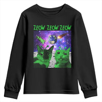 Funny Alien Cat Meme Youth Sweatshirt Green Cats ZEOW ZEOW