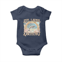 Funny Dolphin Meme Baby Onesie Live Laugh Lobotomy