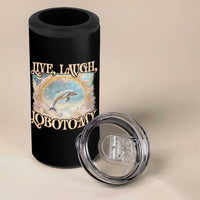 Funny Dolphin Meme 4 in 1 Can Cooler Tumbler Live Laugh Lobotomy