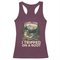 Hiking Racerback Tank Top I Came I Saw I Tripped On A Root
