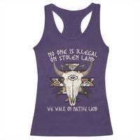 No One Is illegal On Stolen Land Racerback Tank Top