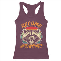 Anarchism Racerback Tank Top Become Ungovernable Angry Raccoon