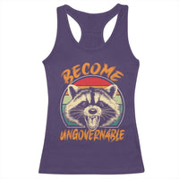 Anarchism Racerback Tank Top Become Ungovernable Angry Raccoon