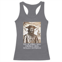Funny Blackbeard Sarcastic Joke Racerback Tank Top The Beatings Will Continue until Morale Improves