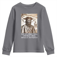 Funny Blackbeard Sarcastic Joke Youth Sweatshirt The Beatings Will Continue until Morale Improves