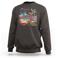 Summer Vacation Sweatshirt Girl's Trip Cheaper Than Therapy Beach - Wonder Print Shop