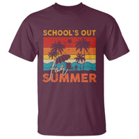 School's Out For Summer Retro Beach Teacher Student T Shirt - Wonder Print Shop