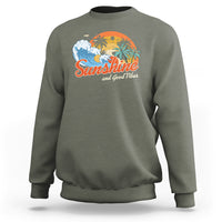 Beach Lover Sweatshirt Sunshine And Good Vibes Summer Vacation - Wonder Print Shop