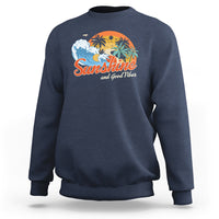 Beach Lover Sweatshirt Sunshine And Good Vibes Summer Vacation - Wonder Print Shop
