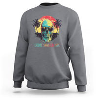 Enjoy Summer Vibe Cool Skull Aesthetic Beach Lover Sweatshirt - Wonder Print Shop