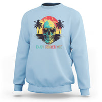 Enjoy Summer Vibe Cool Skull Aesthetic Beach Lover Sweatshirt - Wonder Print Shop