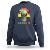 Enjoy Summer Vibe Cool Skull Aesthetic Beach Lover Sweatshirt - Wonder Print Shop